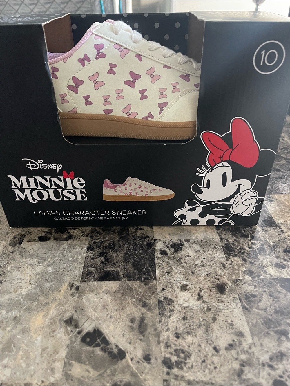 Disney Minnie Mouse White and Pink Ladies Character Sneakers